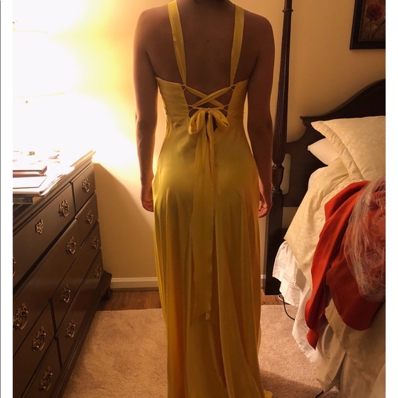 Women’s Floor-length Evening Gown - Jr 11 - Gold - Picture 2 of 3